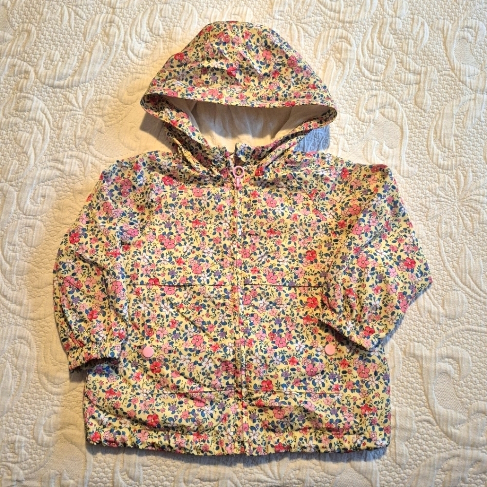 Zara girls size 18-24 months floral lightweight jacket, 2 pockets, VGUC